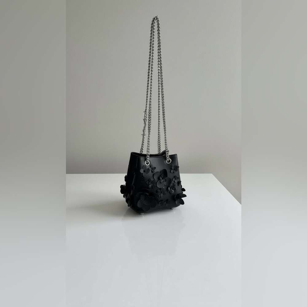 RARE , NWOT  Saint Laurent Lambskin Appliqué Baby Emmanuelle Bucket Bag